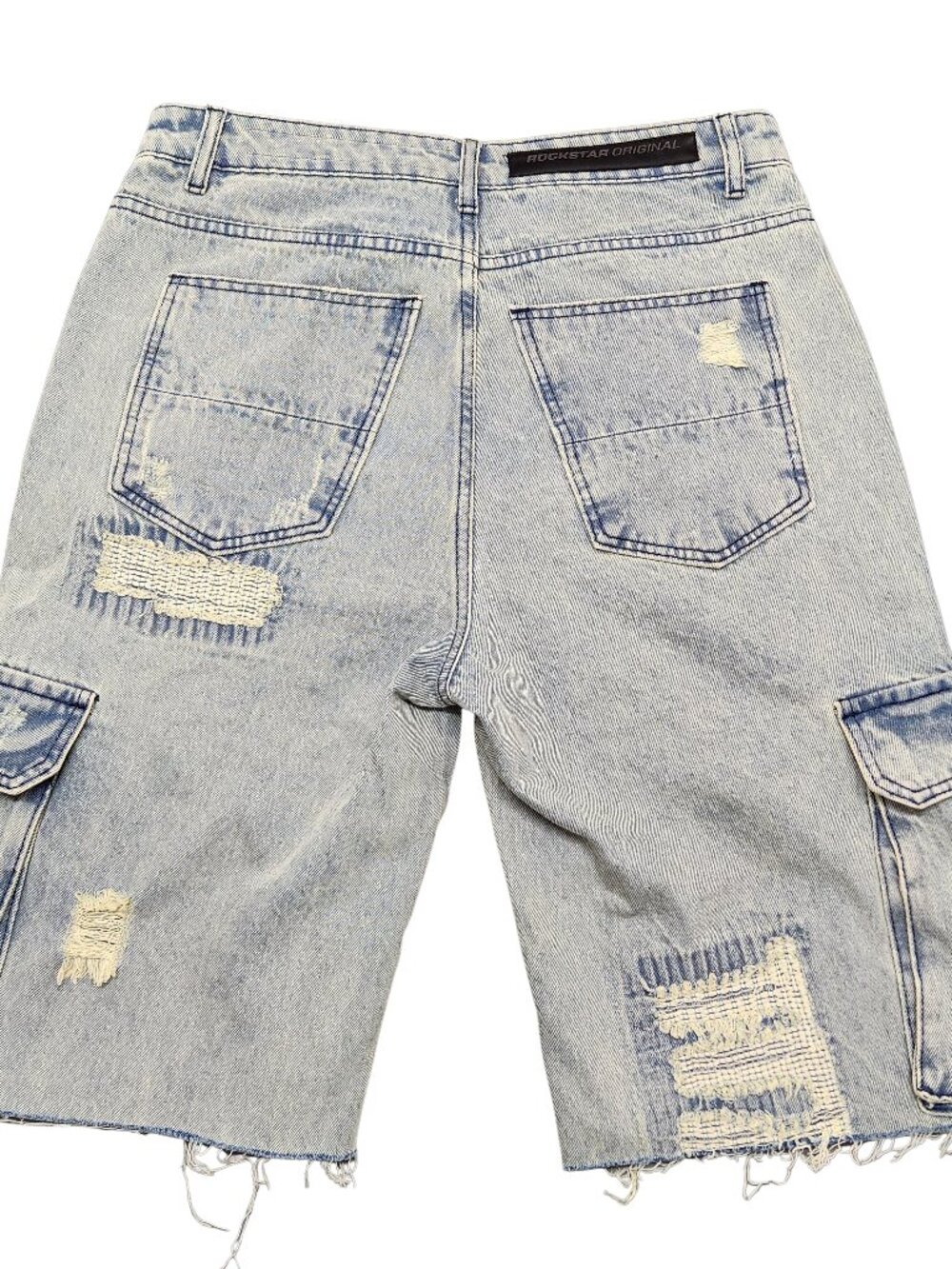 Rockstar Original Rsm250 Baggy Fit Denim Shorts 32 100% Cotton Light Blue 0346